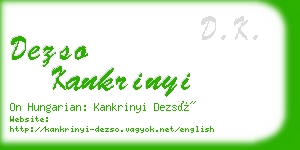 dezso kankrinyi business card